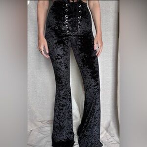 MXCI Crushed Velvet “Stevie” flares in Black UK size 10 US size 8